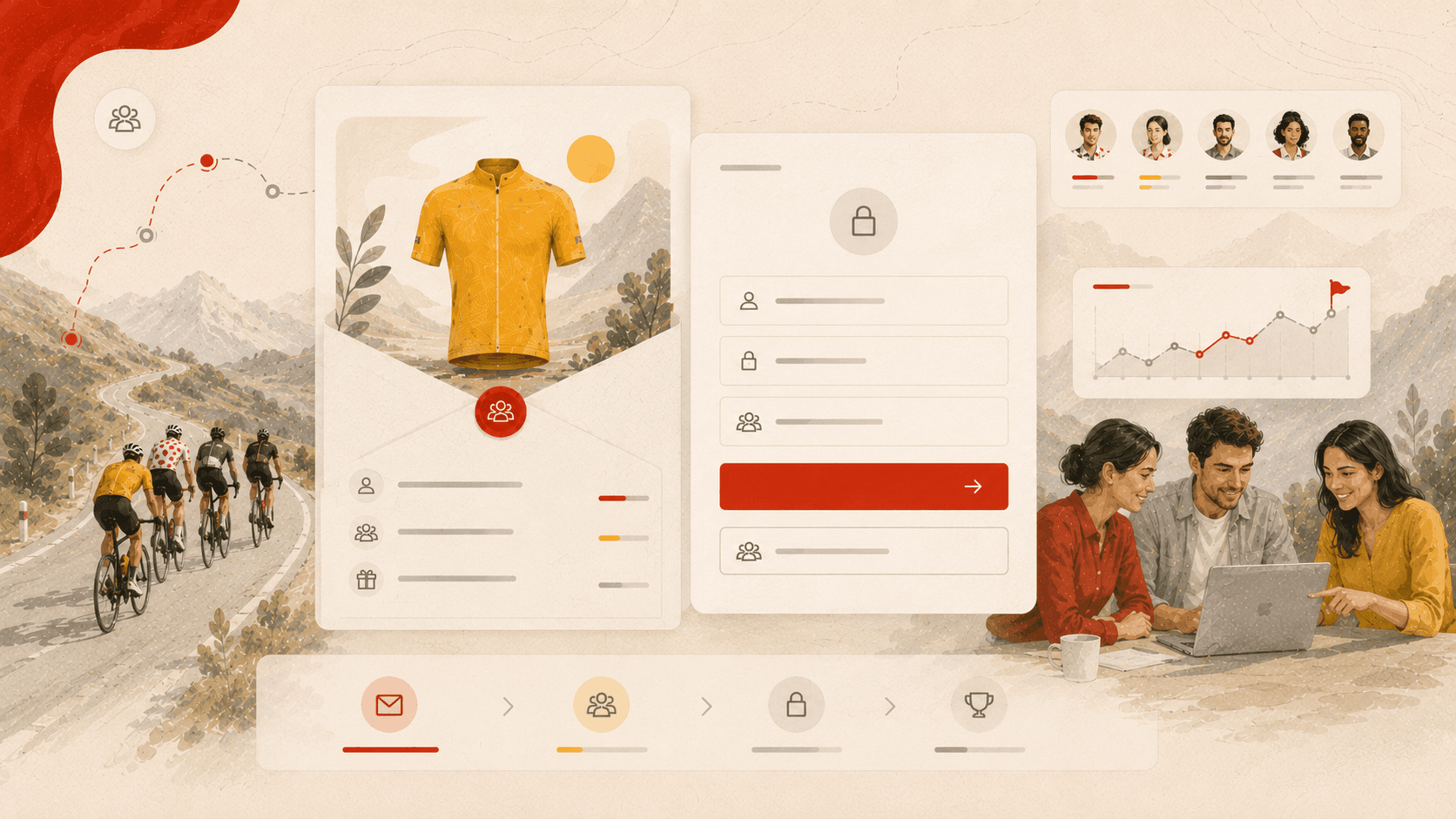 Invitation and access illustration for joining Project Yellow Jersey